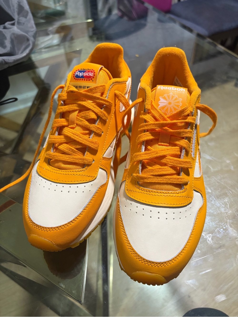 Reebok Orange and White Popsicle Lace-Up Sneakers 8